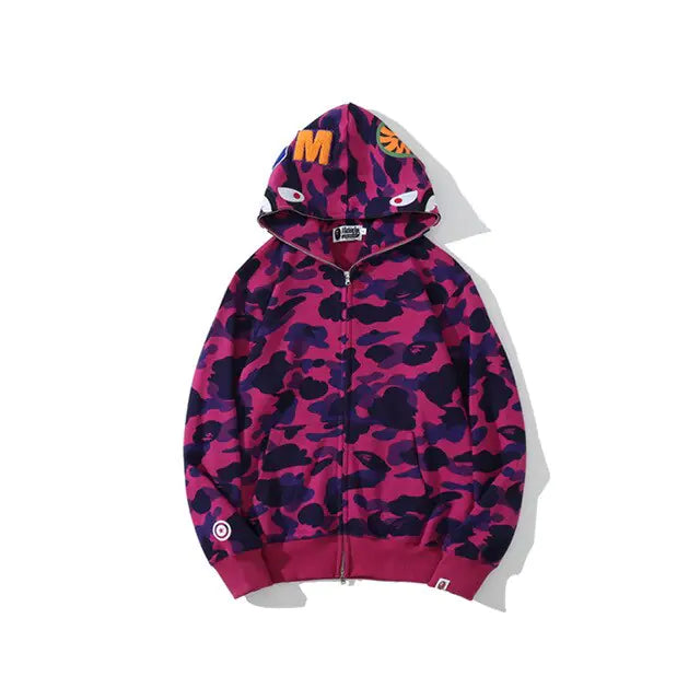 Sudadera con estampado de camuflaje de tiburón