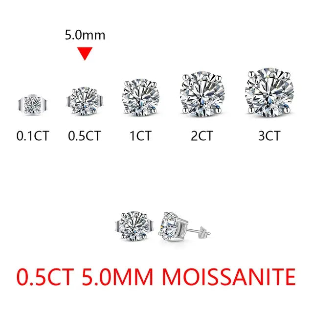 Aretes de Moissanita para Mujeres