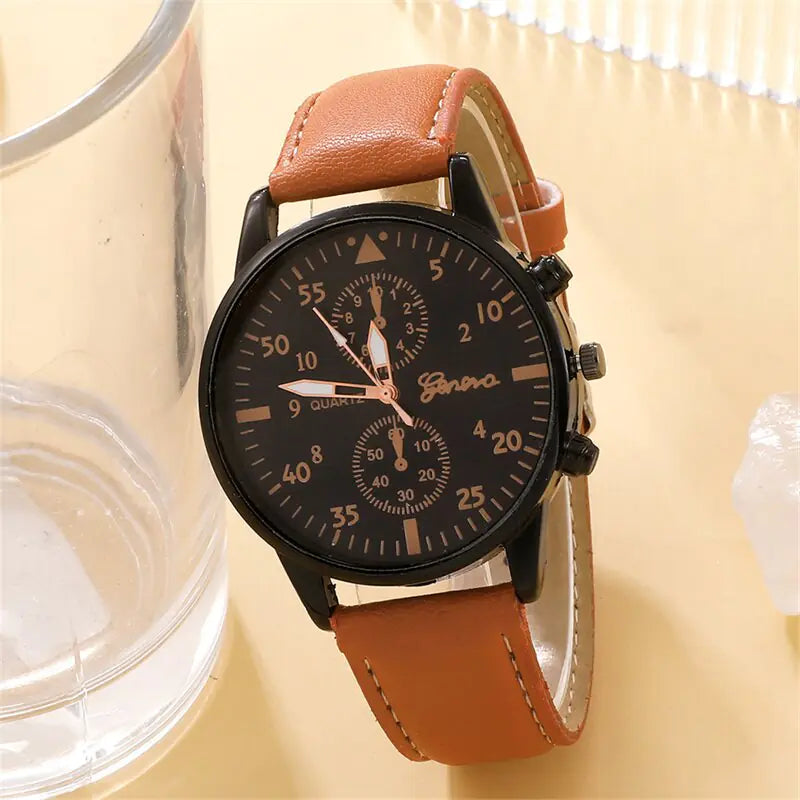 Set de Pulsera de Lujo con Reloj para Hombres