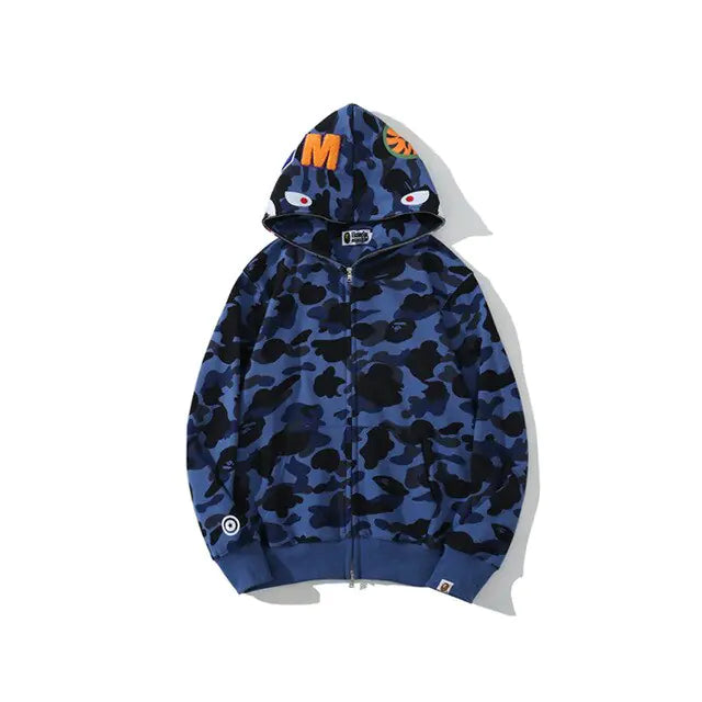 Sudadera con estampado de camuflaje de tiburón