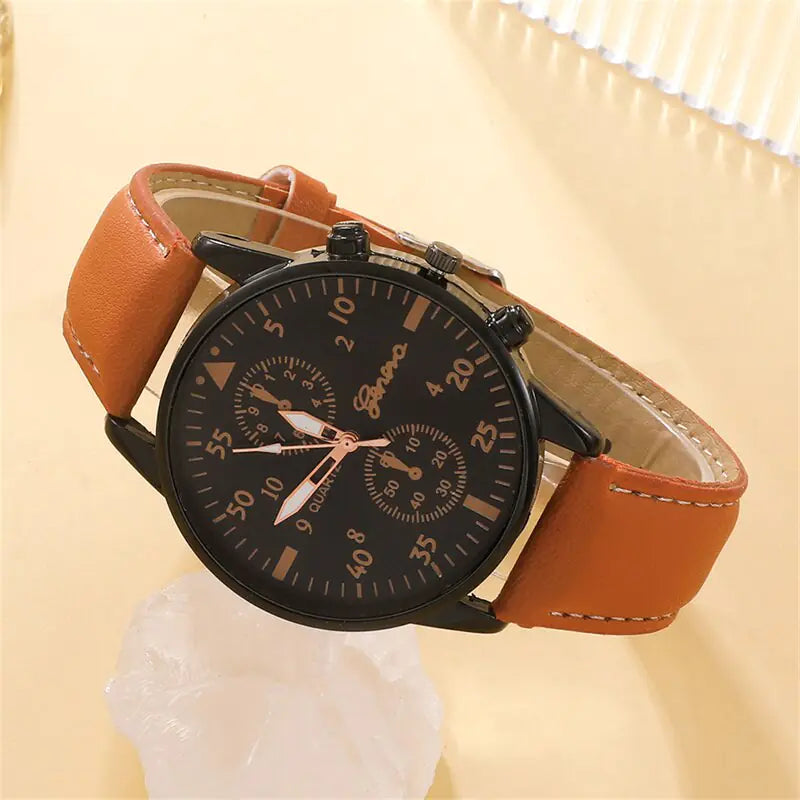 Set de Pulsera de Lujo con Reloj para Hombres