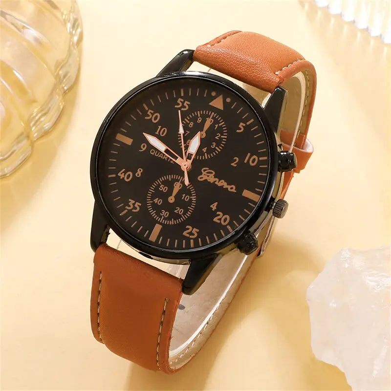 Set de Pulsera de Lujo con Reloj para Hombres